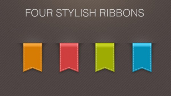 4 Colorful Stitched Ribbon Badges Set PSD web unique ui elements ui stylish stitched set ribbons quality psd pocket original new modern interface hi-res HD fresh free download free flag feature elements download detailed design creative colorful clean blue banner badges 3d   