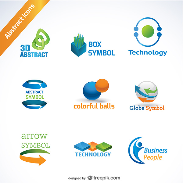 9 Abstract Business Symbol Logotypes Vector Set vector technology symbol set people logotypes logos globe free download free business box arrows abstract logo   