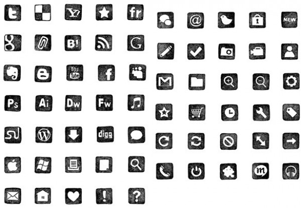 65 Black Stamp Web Icons Pack PNG web unique ui elements ui stylish stamp social icons set quality png pack original new modern interface icons hi-res HD fresh free download free elements download dock icons detailed designer design creative clean black   