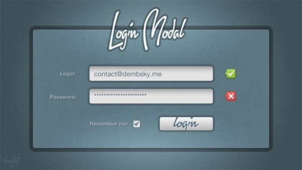 Blue Fresh Login Modal Window PSD window web unique ui elements ui stylish simple signin sign-in quality psd original new modern modal login log in interface hi-res HD fresh free download free form elements download detailed design creative clean check mark buttons blue   