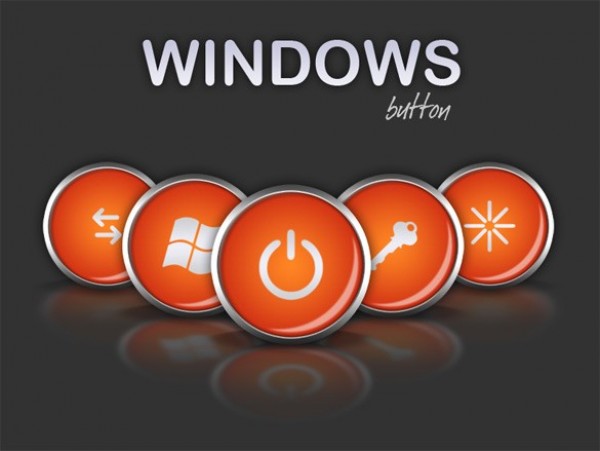 5 Orange Metal Edge Windows Buttons PSD windows button web unique ui elements ui stylish simple round quality original orange new modern interface hi-res HD fresh free download free elements download detailed design creative clean button   