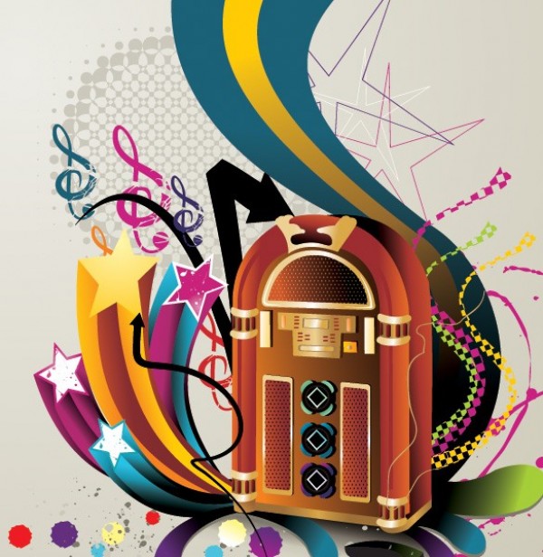 Retro Radio Music Abstract Vector Background web vector unique ui stylish stars retro radio radio quality original old new musical notes musical music interface illustrator high quality hi-res HD graphic fresh free download free elements download detailed design creative background abstract   