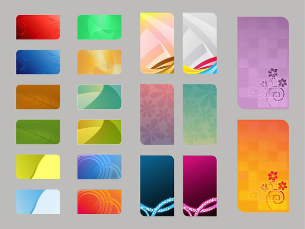 20 Elegant Colorful Card Vector Templates web vector unique ui elements templates stylish set quality presentation original new leaves interface illustrator identity high quality hi-res HD graphic fresh free download free floral elements elegant download detailed design creative colorful card business card ai abstract   