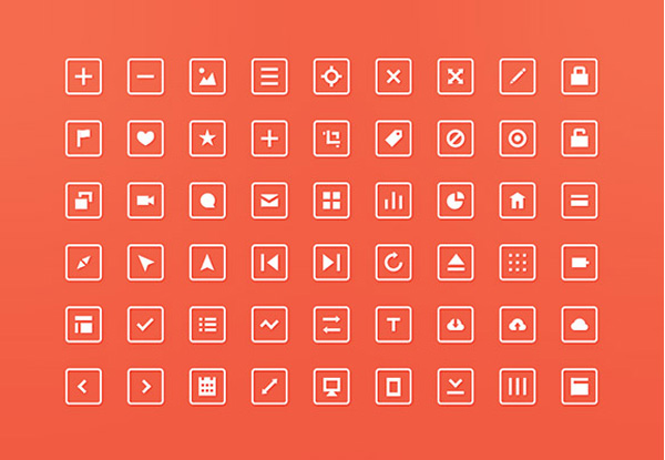 54 Squared Line Web Icons Pack ui elements ui square icons square pack set orange line icons free download free   