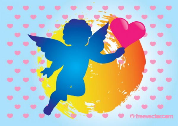 Silhouette Cupid Heart Vector vectors vector graphic vector Valentine unique quality photoshop pack original modern love illustrator illustration high quality heart fresh free vectors free download free download day cupid creative angel ai   