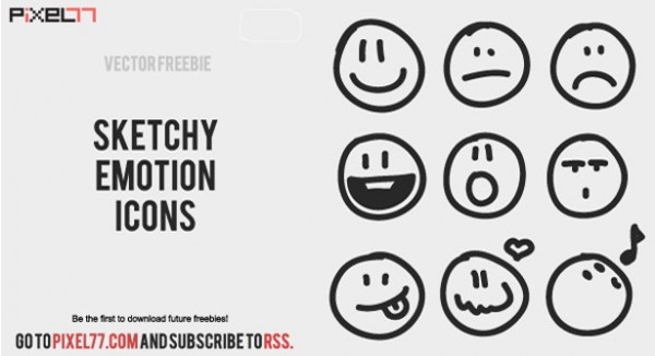 9 Fun Sketched Vector Emoticons Set web vector unique ui elements stylish smileys sketched set quality original new interface illustrator high quality hi-res HD hand drawn graphic funny fresh free download free faces emotion icons emoticons elements download detailed design creative cartoon   