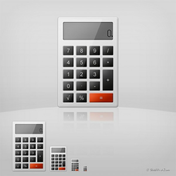 Realistic Glossy Calculator Icon PSD/PNG web unique ui elements ui stylish set red button quality psd png original new modern interface hi-res HD grey fresh free download free elements download detailed design creative clean calculator icon calculator   