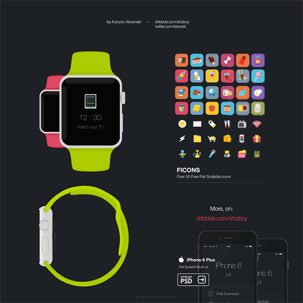 Apple Watch Front and Side View Mockup view side mockup icons front apple watch mockup apple watch   