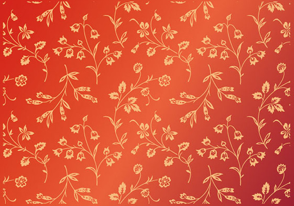 Fine Floral Pattern Orange Vector Background vector pattern orange free download free flowers floral delicate background   
