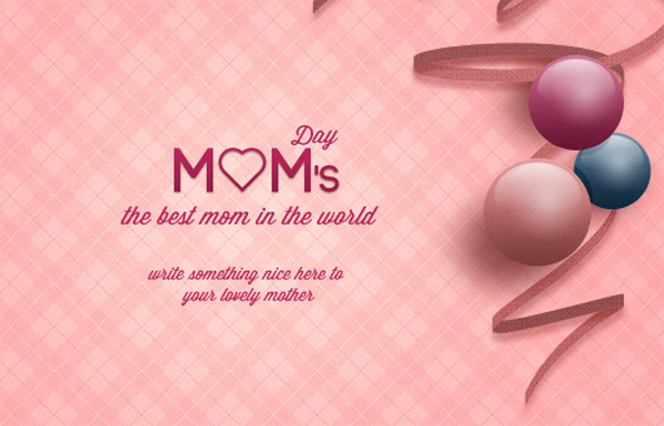 2 Pink Pattern Balloon Mothers Day Cards PSD web unique ui elements ui stylish quality psd pink plaid pink pattern original new Mothers day card Mother's day modern interface hi-res HD fresh free download free elements download detailed design creative clean card balloons   