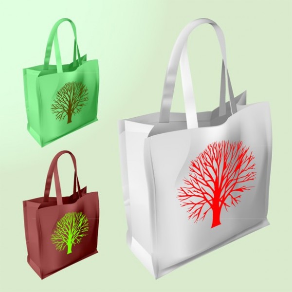 3 Vector Shopping Bags with Tree Set white web vector unique ui elements tree logo tree stylish shopping bags shopping set quality original new interface illustrator high quality hi-res HD green graphic go green fresh free download free eps elements eco friendly download detailed design creative brown bag   