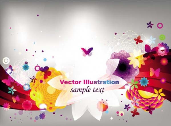 5 Spring Flowers Butterfly Abstract Vector Backgrounds web unique stylish quality original modern fresh free download free flower floral download design creative butterfly background abstract   