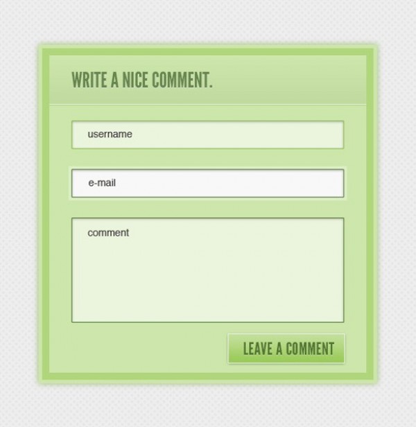 Clean Green Comment Form Interface PSD web unique ui elements ui stylish simple quality original new modern interface hi-res HD fresh free download free form email elements download detailed design creative comment form comment clean box   