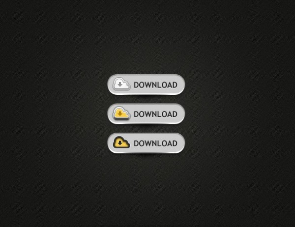 3 Smooth Grey Download Buttons Set PSD web unique ui elements ui stylish states set quality psd pressed original normal new modern interface hover hi-res HD fresh free download free elements download buttons download detailed design creative cloud icon cloud clean buttons arrow active   