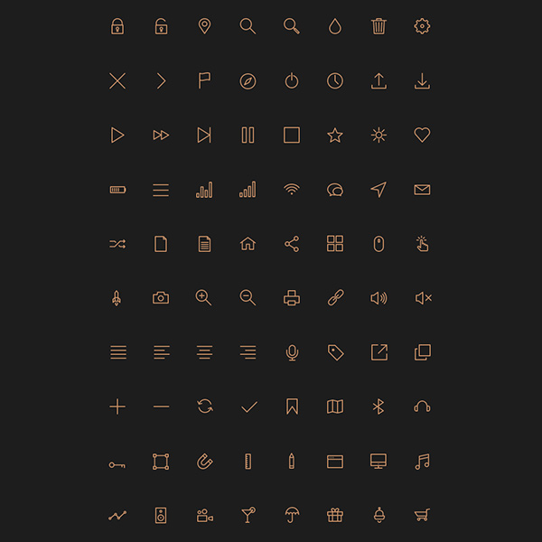 80 Fine Stroke Glyph Web Icons Pack stroke icons set stroke set pixel line icons glyph free   