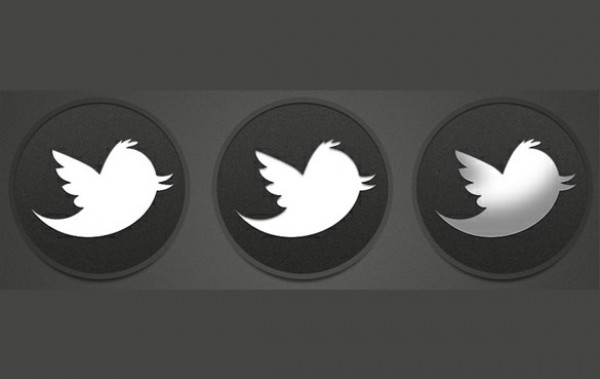 Simplistic Twitter Social Media Icon Set PSD white web unique ui elements ui twitter icon stylish states simple set round quality psd pressed original normal new modern interface hover hi-res HD grey fresh free download free elements download detailed design creative clean active   