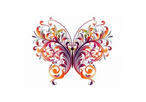 Exquisite Abstract Vector Butterfly Graphic web vector unique ui elements swirls stylish quality original new intricate interface illustrator high quality hi-res HD graphic fresh free download free floral elements download detailed design creative colorful butterfly abstract   