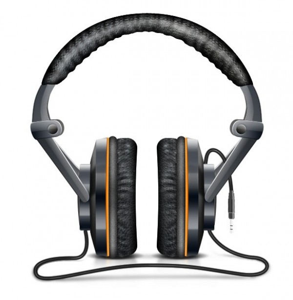 Realistic Headphones Web Icon PNG web unique ui elements ui stylish simple quality phones original new modern interface icon hi-res headphones headphone icon HD grey fresh free download free elements download detailed design creative clean black   