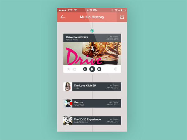 Music App History Player Screen ui elements ui screen music player music history app music app free download free   