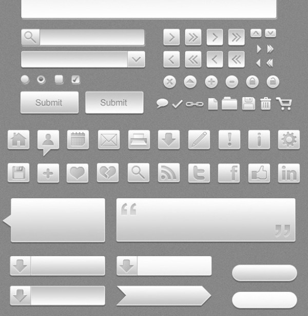 Quality Grey Web UI Elements Kit PSd web unique ui set ui kit ui elements ui tooltips toggle tabs switches stylish slider seach field scrollbar quality psd original new modern menu interface input fields icons hi-res HD grey fresh free download free elements download buttons download detailed design creative clean buttons block quotes accordian   
