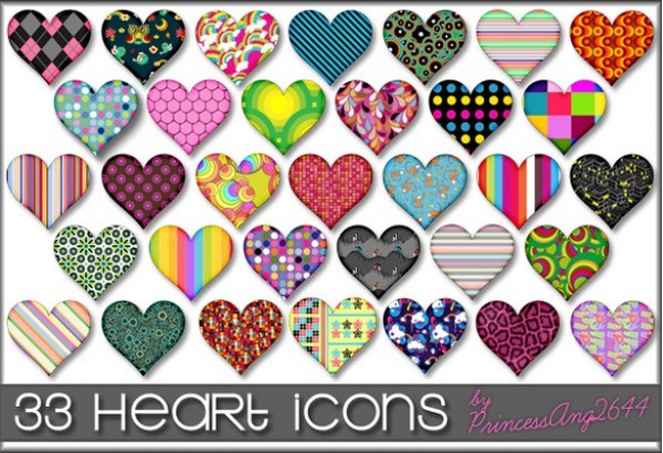 33 Exciting Patterned Hearts Icons Set PNG web unique ui elements ui stylish simple set quality patterned pattern hearts pattern pack original new modern interface icons hi-res heart icons heart HD fresh free download free elements download detailed design creative clean   