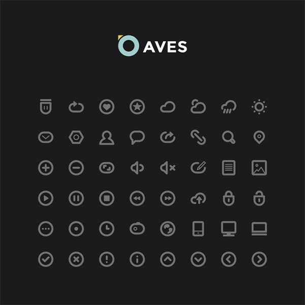 48 AVES Minimal Line Icons Set web set minimal line icons aves icons aves   