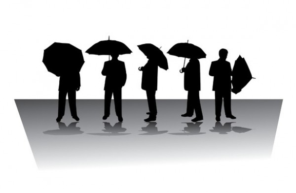 People with Umbrellas Vector Silhouettes woman web vector unique umbrella ui elements stylish silhouette rain quality people with umbrellas people original new man interface illustrator high quality hi-res HD graphic fresh free download free elements download detailed design creative businessman   