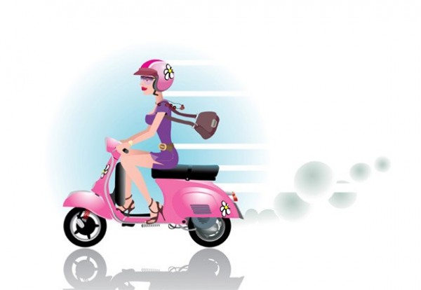 Girl on Pink Motorbike/Scooter Vector Graphic web vector unique ui elements stylish shopping quality pink scooter original new interface illustrator high quality hi-res HD graphic girl on scooter girl motorbike fresh free download free elements download detailed design creative   