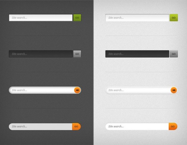 4 Amazing Web UI Search Fields Set PSD web unique ui elements ui stylish set search field search bar search quality psd original new modern light interface hi-res HD fresh free download free elements download detailed design dark creative clean   