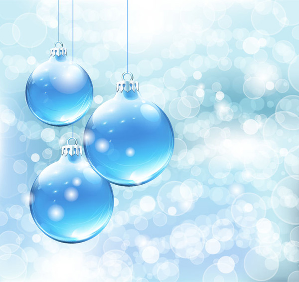 Blue Christmas Card Bokeh Background vector ornaments lights glowing glass free download free christmas bokeh blue balls background abstract   