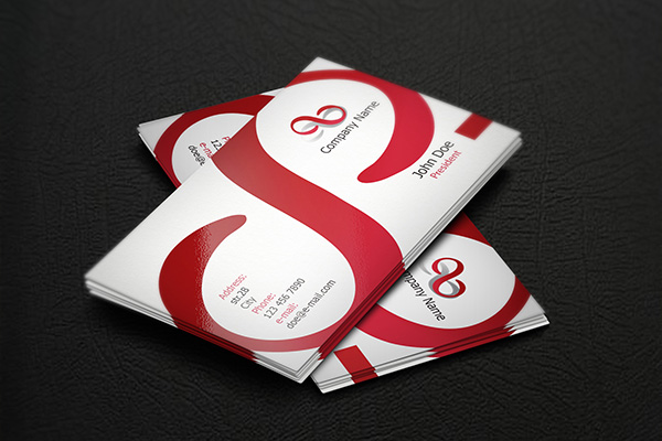 Red Corporate Business Card Template vector red business cards free business cards corporate business cards   