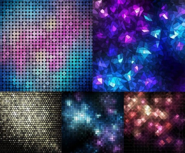 5 Reflective Mosaic Vector Background Set web vector unique stylish reflected quality original mosaic lights illustrator high quality graphic fresh free download free download design creative colorful blue background abstract   