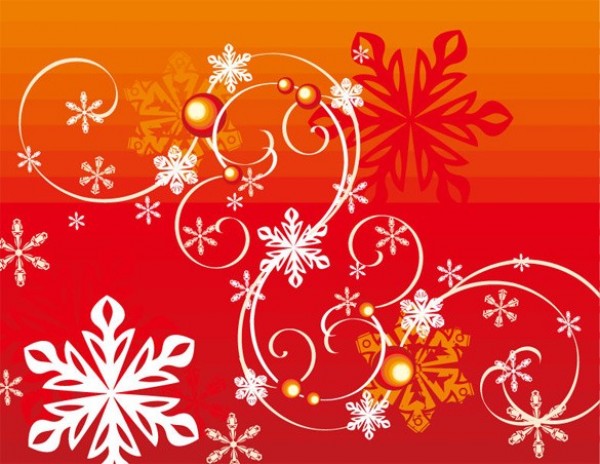 Vibrant Abstract Winter Vector Background wintertime winter web vector unique swirls stylish snowflakes snow red quality original orange illustrator high quality graphic fresh free download free download design creative background abstract   