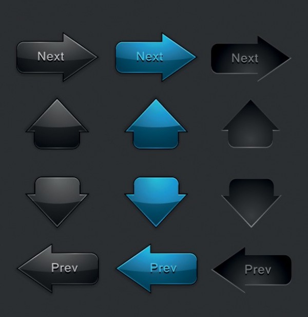 12 Glossy Directional Arrows Buttons Vector Set web vector unique ui elements stylish states shiny set quality original new interface illustrator high quality hi-res HD graphic glossy fresh free download free eps elements download directional detailed design creative blue black arrows arrow buttons   