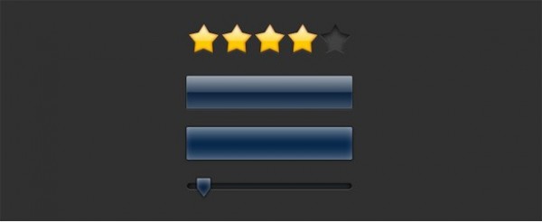 Blue UI Elements with Star Rating Icons PSD web unique ui elements ui stylish stars slider simple rating stars quality original new modern interface hi-res HD fresh free download free elements download detailed design creative clean buttons blue 5 star   