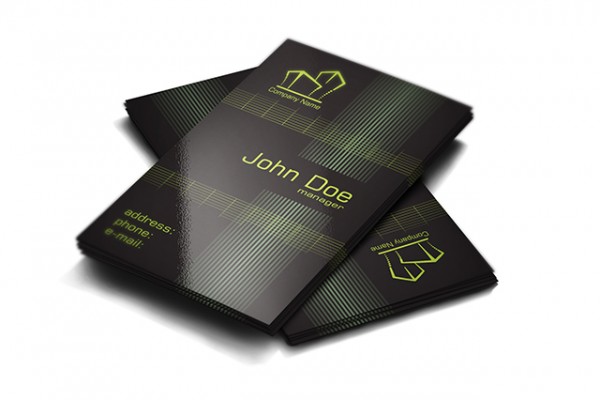 Free Real Estate Business Cards Design vertical vector real estate green free construction business cards black   
