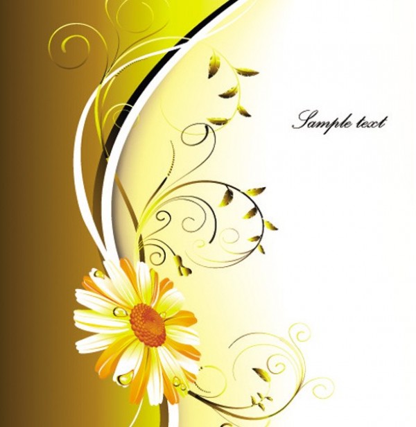 Spring Flower Dewdrop Vector Backgrounds web vector unique stylish spring quality original illustrator high quality graphic fresh free download free flower floral download dewdrop design daisy creative background abstract   