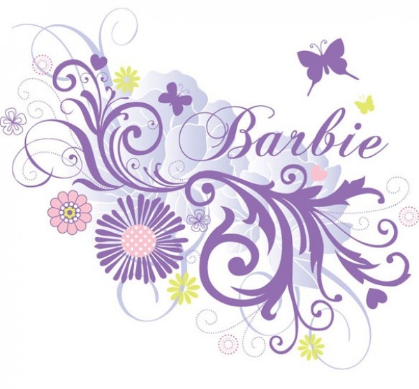Pretty Purple Floral Butterfly Abstract Vector Graphic web vector unique swirls stylish quality purple original illustrator high quality graphic fresh free download free floral eps download design creative butterfly barbie background abstract   