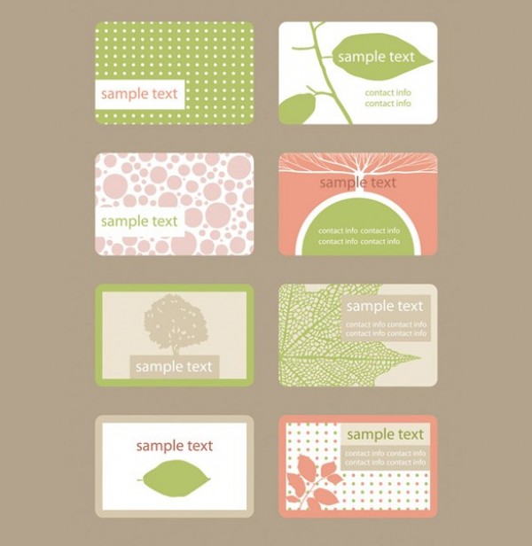 Soft Nature Business Card Template Vector Set web vector unique ui elements template tan stylish soft set quality peach original organic new nature natural leaves interface illustrator high quality hi-res HD green graphic fresh free download free eps elements eco download dots detailed design creative circles business cards   