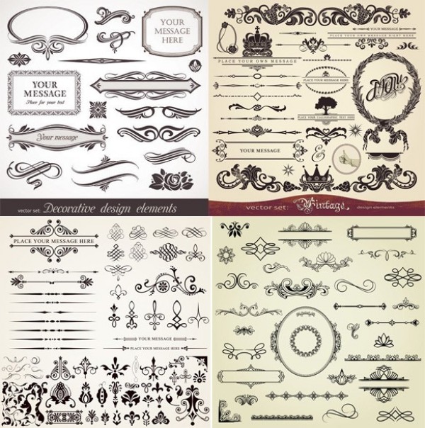 Decorative Design Elements Vector Pack web vector unique ui elements stylish quality original new interface illustrator high quality hi-res HD graphic fresh free download free frames flourishes elements download detailed design elements design decorative creative   