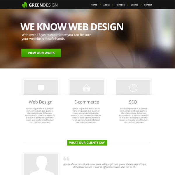 Clean Green Design Website Template PSD website webpage web unique ui elements ui template stylish quality psd website psd original new modern large image header interface hi-res HD fresh free download free elements download detailed design creative clean about us 3 column   