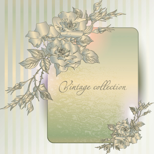 Beautiful Vintage Floral Card Background web vintage floral background vintage vector unique ui elements stylish striped soft roses quality original new interface illustrator high quality hi-res HD graphic fresh free download free floral card floral background elements elegant download detailed design creative card background   