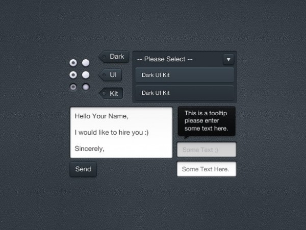 Amazing Dark Web UI Elements Kit PSD 10986 web unique ui set ui kit ui elements ui tooltip tags stylish set radio buttons quality psd original new modern kit interface inset dropdown selector input fields hi-res HD fresh free download free elements download detailed design dark creative contact form clean   