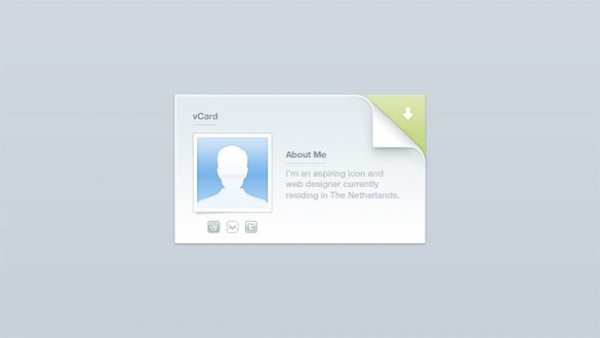 Amazing Minisite vCard Interface PSD/CSS web vcard unique ui elements ui stylish social quality psd profile original new modern minisite interface hi-res HD fresh free download free folded corner elements download detailed design css/html creative coded clean bio avatar animated   
