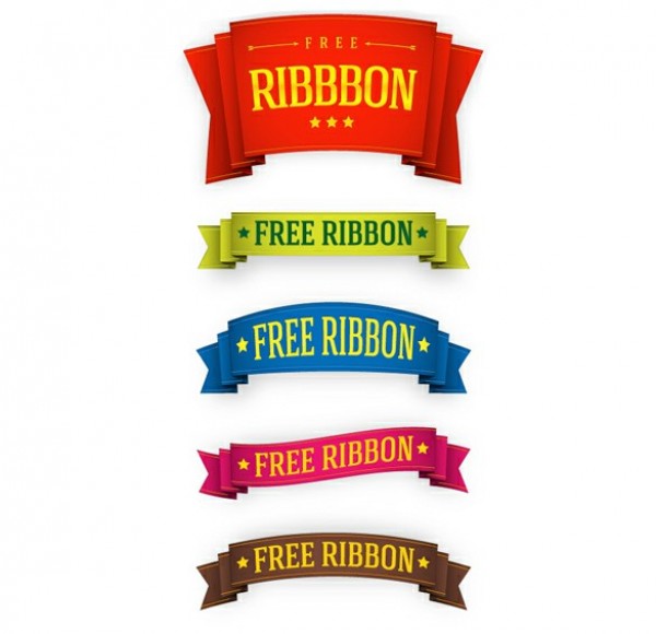 5 Fantastic Feature Ribbon Banners Set PSD web unique ui elements ui stylish set ribbons ribbon banners red quality psd original new modern interface hi-res HD fresh free download free folded feature ribbon elements download detailed design creative colors clean   