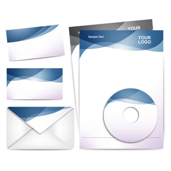 Letterhead Template templates letterhead identity envelope corporate cd card business brand blue   