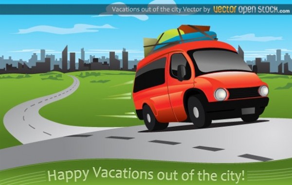 Leaving the City for Vacation Vector Scene web vector van vacation unique ui elements stylish scene quality original new leaving the city interface illustrator illustration holidays high quality hi-res HD graphic going on vacation fresh free download free elements download detailed design creative cityscape city skyline city background ai   
