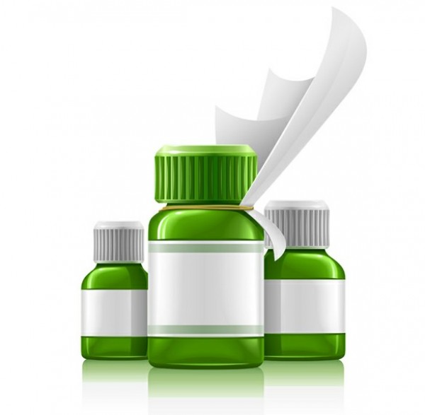 Green Medicine Bottle & Paper Vector Design web vector unique ui elements tablets stylish quality prescription plastic bottle pills pill bottle original new medicine bottles interface illustrator high quality hi-res HD green medicine bottle graphic fresh free download free eps elements download detailed design creative   