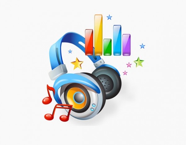 Colorful Headphone Musical Vector Set web vector unique ui elements stylish stars set quality original new musical notes music notes interface illustrator icons icon high quality hi-res headset headphones headphone set HD graphic glossy fresh free download free elements download detailed design creative colorful ai   