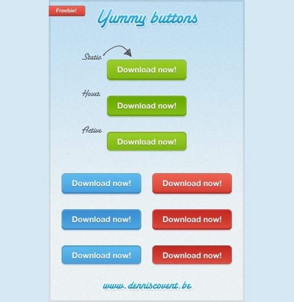 Yummy Web UI Download Buttons Set PSD web buttons web unique ui elements ui stylish simple red quality original new modern interface hi-res HD green fresh free download free elements download detailed design creative clean buttons blue   